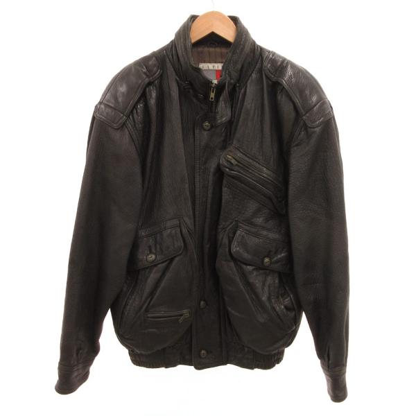 フライングタイガー Flying Tiger レザー ジャケット ブルゾン シープスキン 中綿 ジッ...