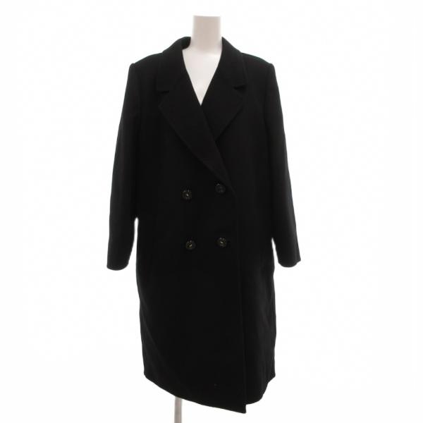 レリアン Leilian ヴィンテージ カシミヤコート ロング ダブルブレスト 13 黒 ブラック ...