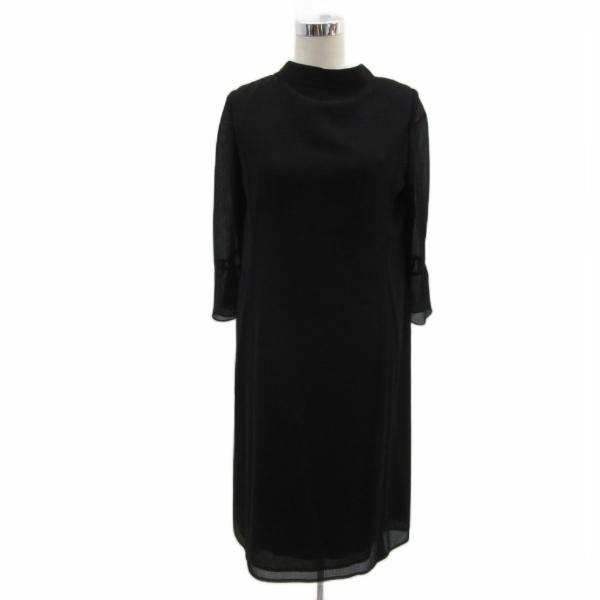 東京イギン 匠の黒 ブラックフォーマル ワンピース 大きいサイズ 15AR 黒 ブラック 九分袖 ミ...