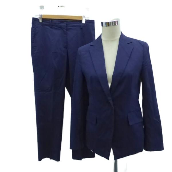 ジョセフ スーツ セットアップ 上下 テーラードジャケット シングル スラックスパンツ 38 M 紺...