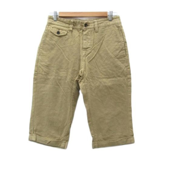 トローヴ TROVE ハーフパンツ 1 ベージュ ボタンフライ ロールアップ フラップポケット /Y...