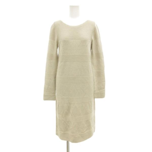 ロートレアモン LAUTREAMONT カットワンピース ニット セーター チェック柄 2 ホワイト...