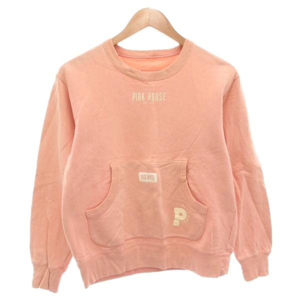 ピンクハウス PINK HOUSE トレーナー スウェット M 長袖 裏毛 ロゴ ピンク /AE ■...