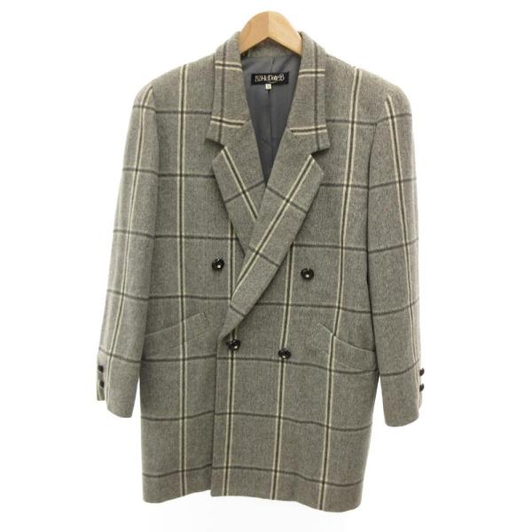 HI-DLLR B テーラードジャケット ダブルブレスト チェック柄 9 グレー /JS ■GY59...