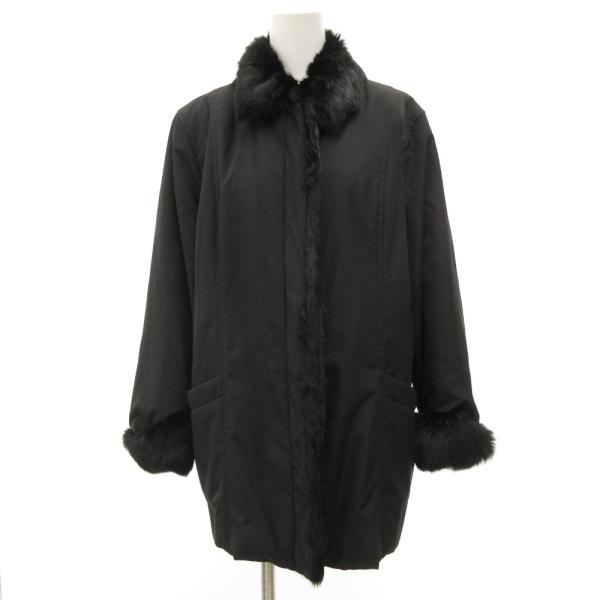 トッピーフランス Topys FRANCE ラビットファーコート ミドル丈 黒 ブラック /JS ■...