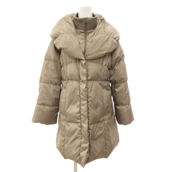 ファントゥファン FUN TO FAN ダウンコート スタンドカラー ミドル丈 7 ベージュ /JS...