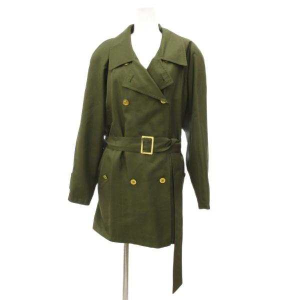EVA DONNA ミリタリーコート ダブル ミドル丈 ハーフ 9 緑 グリーン /JS ■GY59...