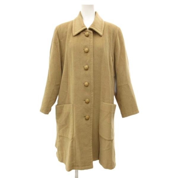 TOPPY FRANCE ヴィンテージ ステンカラーコート メルトン ロング アンゴラ ベージュ /...