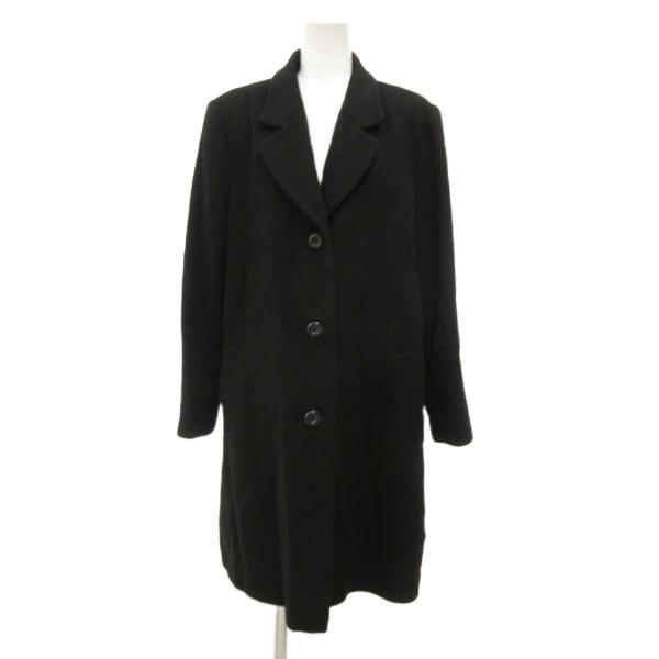 NOBILE メルトンコート ロング カシミヤ M 黒 ブラック /JS ■GY59 レディース