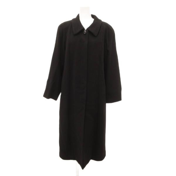 ESPRITCORE ステンカラーコート ロング メルトン ウール 黒 ブラック /JS ■GY59...
