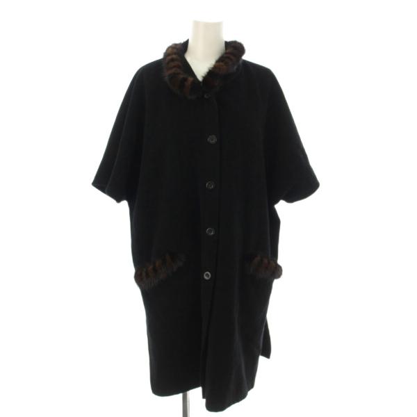 トロワオンサンク trois onze cinq コート アンゴラ F 黒 ブラック 茶 ブラウン ...