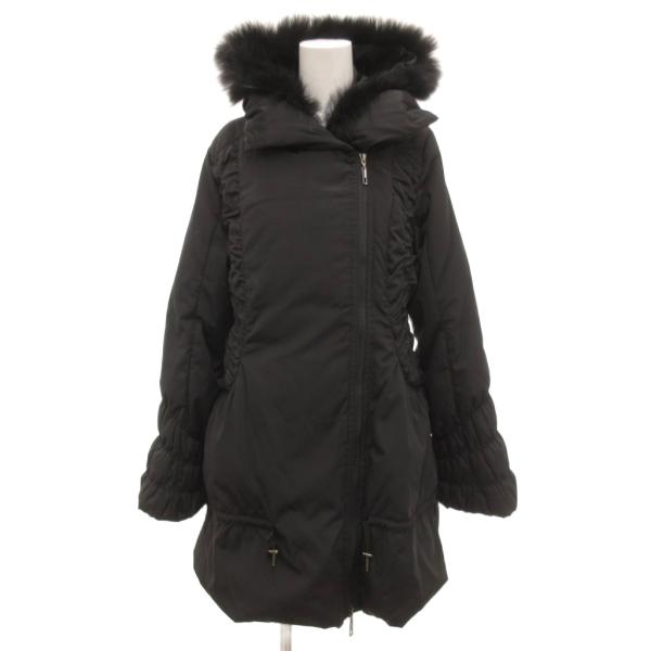 CI MODA ダウンコート 2 フォックスファー ロング 黒 ブラック /JS ■GY58 レディ...