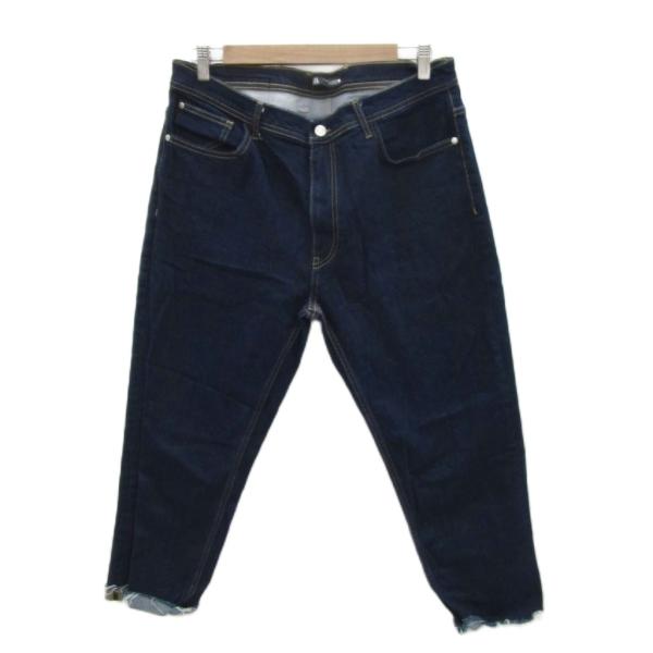 ザラ ZARA デニムパンツ ジーンズ クロップドパンツ 36 インディゴ カットオフ 七分丈 /Y...