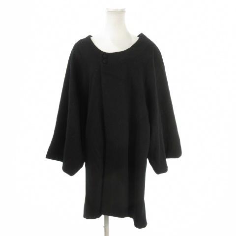 ノーブランド 和装コート M 黒 ブラック ノーカラー /MN28 ■GY58 レディース