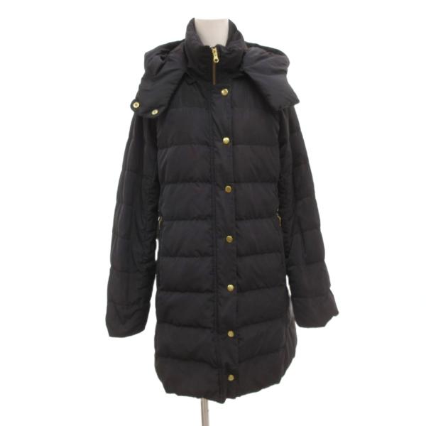 ナノユニバース nano universe ダウンコート ジャケット ロング フード 38 紺 ネイ...