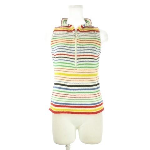 カステルバジャック CASTELBAJAC ポロシャツ 42 レインボー 虹色 ノースリーブ ストラ...