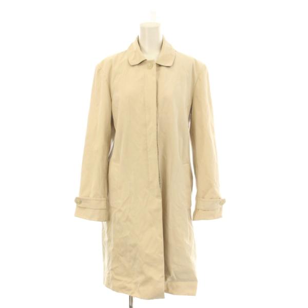 ペンドルトン PENDLETON ステンカラーコート S ベージュ 緑 グリーン 無地 丸襟 長袖 ...