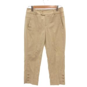 セシオセラ CECI OU CELA クロップドパンツ テーパード リネン混 裾ボタン 38 ベージュ /YJ ■GY61 レディース