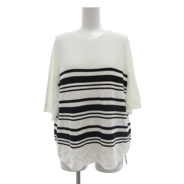 ロートレアモン LAUTREAMONT カットソー 38 白 ホワイト 黒 ブラック ボーダー柄 V...