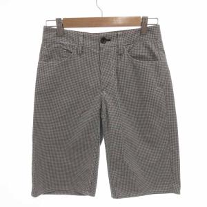 セオリー Theory 美品 ショートパンツ ハーフパンツ チェック柄 X0 黒 ブラック 白 ホワイト /YJ ■GY59 レディース
