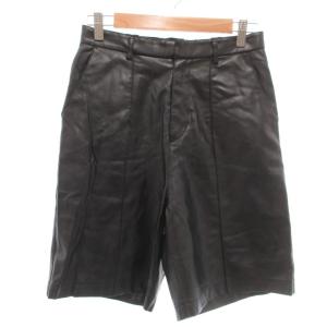 ローズバッド ROSE BUD フェイクレザーショートパンツ ハーフパンツ S 黒 ブラック /YJ ■GY59 レディース