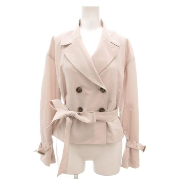 プロポーション ボディドレッシング ショートトレンチコート ダブルブレスト ウエストベルト S ピン...