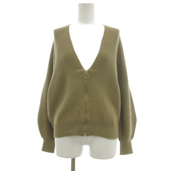 イール EEL イリコ Illico カーディガン ドルマン ベージュ Vネック 長袖 ジップアップ...