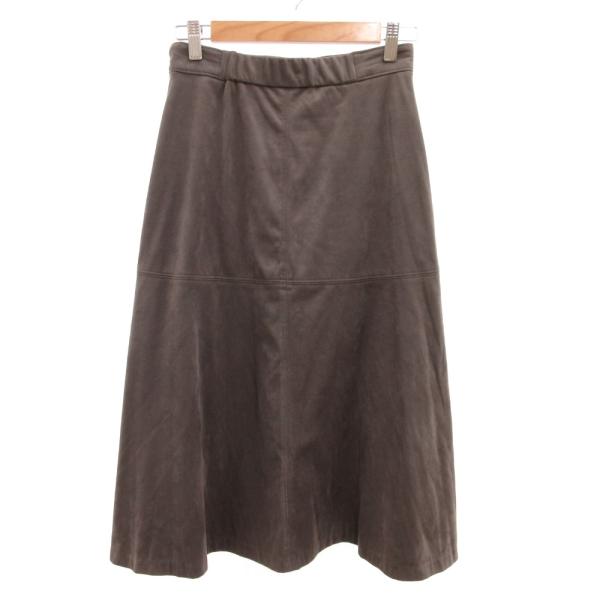 インデックス INDEX フレアスカート エコスエード ひざ丈 M グレー /JS ■GY60 レデ...