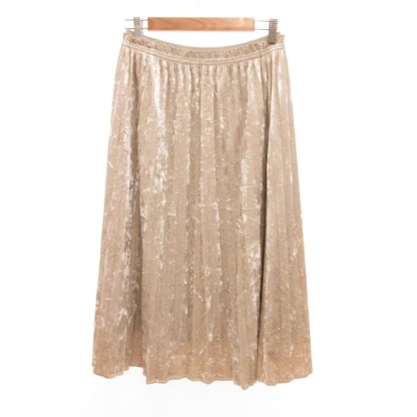 コムサイズム COMME CA ISM プリーツスカート フレア ベルベット ミモレ ロング イージ...