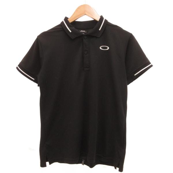 オークリー OAKLEY ポロシャツ 半袖 ロゴ M 黒 ブラック /JS ■GY58 メンズ
