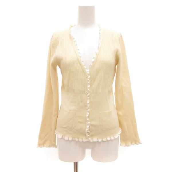 クレージュ courreges カーディガン ニット フリル 38 アイボリー /JS ■GY58 ...