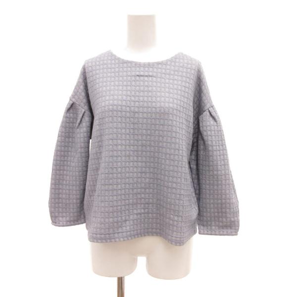 エル ELLE カットソー 長袖 チェック 38 ライトブルー /JS ■GY58 レディース