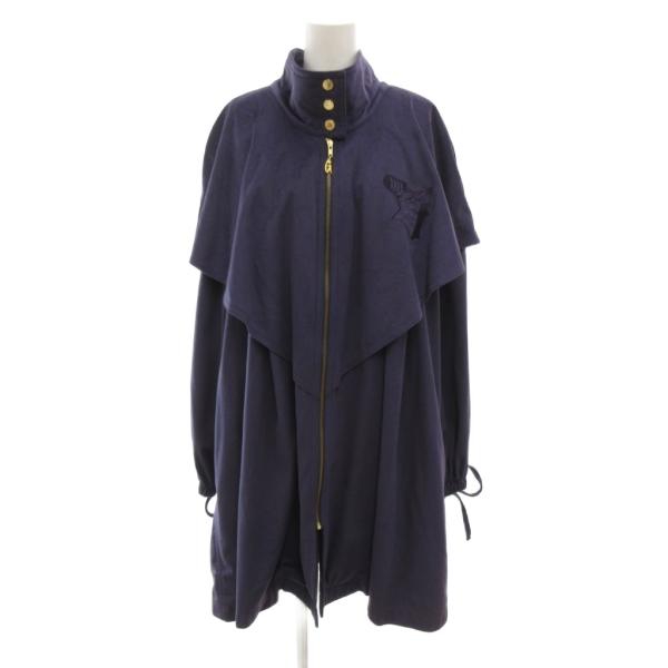 イタリヤ 伊太利屋 ヴィンテージ スタンドカラーケープコート 11 ゼブラ刺繍 フェイクスエード ド...