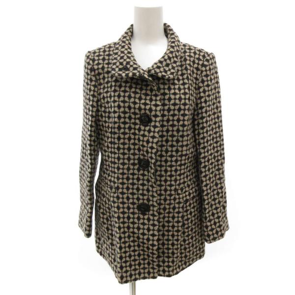 オースチン リード Austin Reed ハーフコート ジャケット 40 総柄 チェック ベージュ...