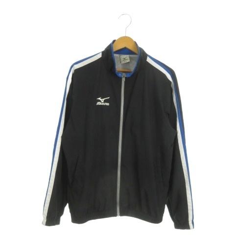 ミズノ MIZUNO スポーツウエア ウインドブレーカー M 黒 ブラック 青 ブルー スタンドカラ...