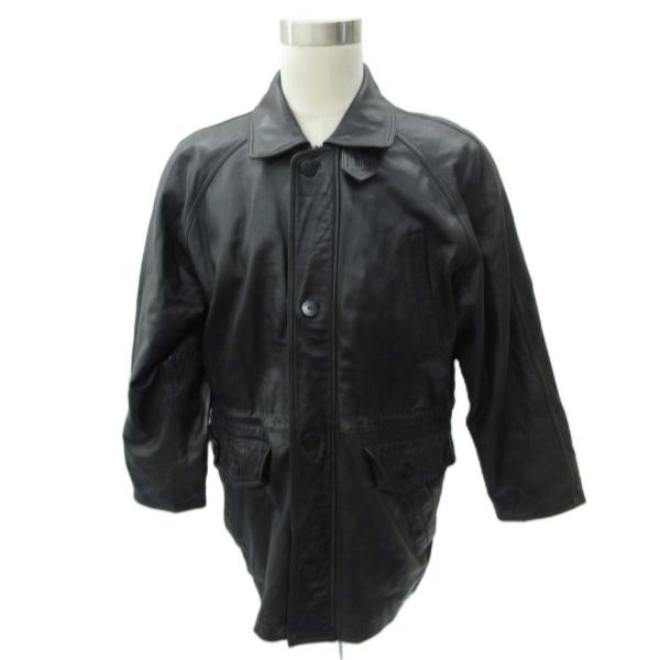 BEER BLASTS レザーコート 革ジャン シープレザー L 黒 ブラック ミドル丈 BUK-2...