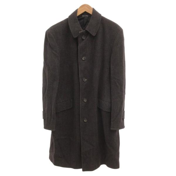 パルジレリ PAL ZILERI PIACENZA ステンカラーコート カシミヤ混 ロング ヘリンボ...