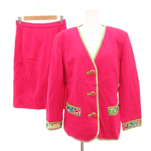 レオナール LEONARD FASHION セットアップ ノーカラージャケット スカート 3B トロ...