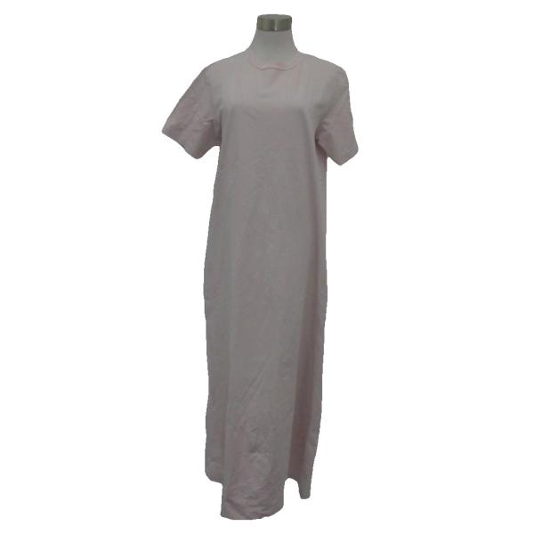 オーラリー AURALEE ワンピース クルーネック 半袖 マキシ丈 ロング丈 無地 1 薄ピンク ...