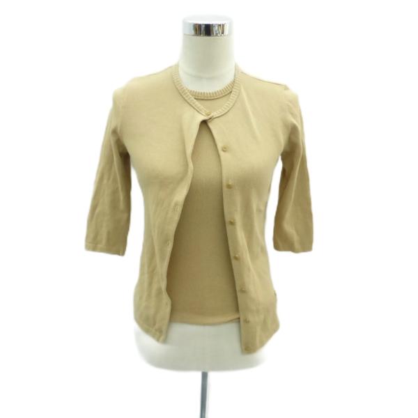 バーバリーブルーレーベル アンサンブルニット カーディガン 七分袖 カットソー ノースリーブ 38 ...