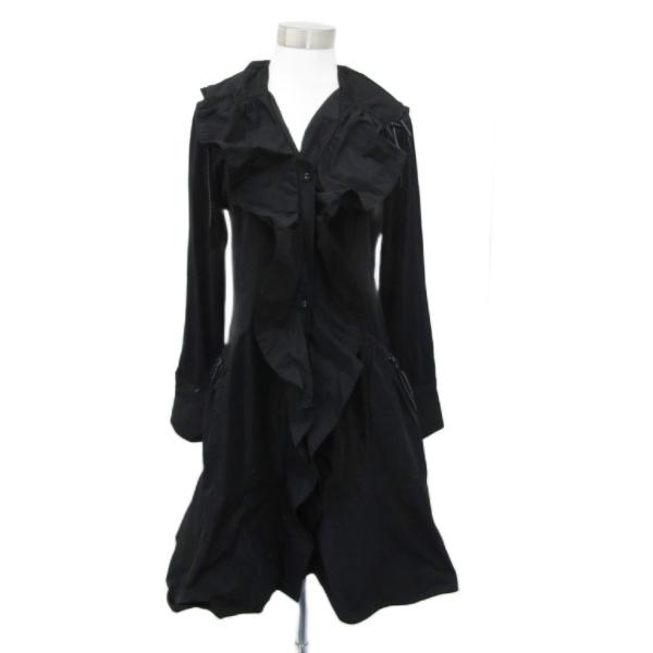 スーパービューティ Super Beauty ワンピース ひざ丈 長袖 40 L 黒 ブラック フリ...