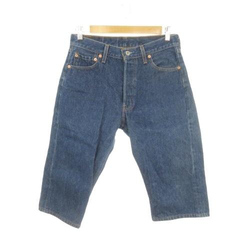 リーバイス Levi's 501 デニム ジーンズ W31 L36 青 ブルー インディゴ 無地 膝...