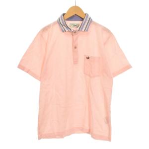 クロコダイル CROCODILE ポロシャツ 半袖 M ピンク ■GY58 メンズ