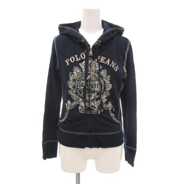 ポロジーンズ ラルフローレン POLO JEANS パーカー S 紺 ネイビー ジップアップ ロゴプ...
