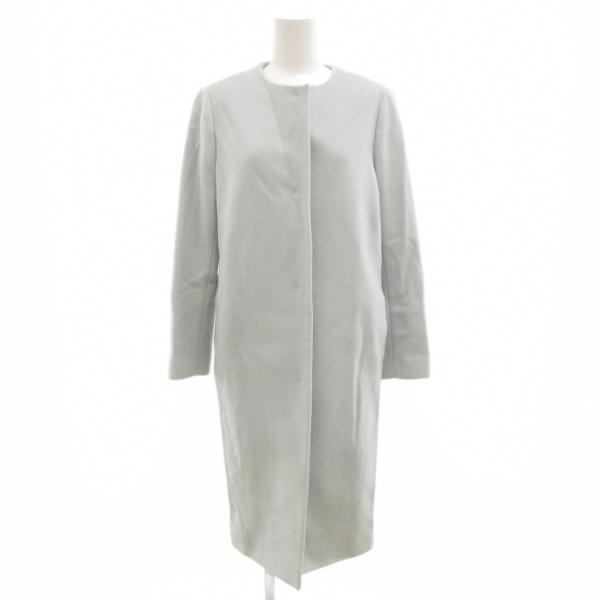 バーニーズニューヨーク BARNEYS NEW YORK ノーカラーコート ロング ウール メルトン...