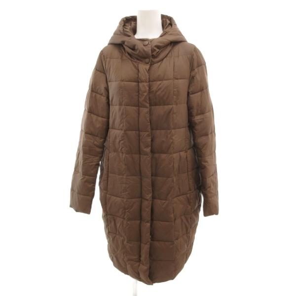 ステファネル STEFANEL 中綿コート ロング フード S 茶 ブラウン /JS ■GY61