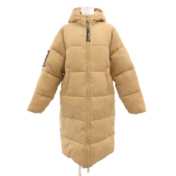 カンゴール KANGOL × H&amp;M 中綿コート ロング ロゴ刺繍 フード XS ベージュ /JS ...