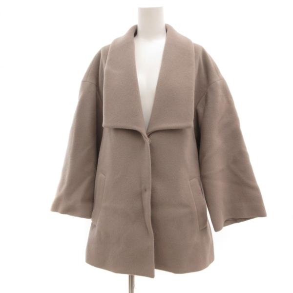 アルアバイル allureville ハーフコート ビッグカラー メルトン ウール 2 グレー /J...