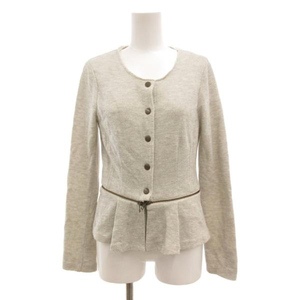 バーニーズニューヨーク BARNEYS NEW YORK ノーカラージャケット ブルゾン ペプラム ...