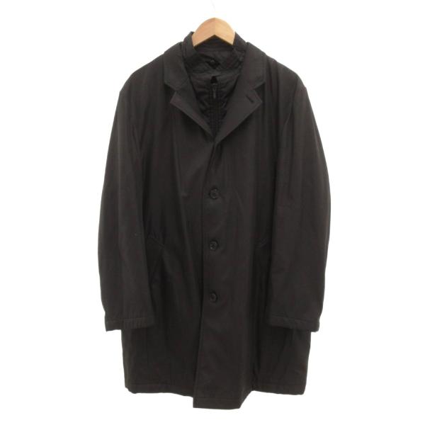 ダーバン DURBAN STUDIO BY ダウンコート ミドル丈 千鳥柄 L 黒 ブラック /JS...